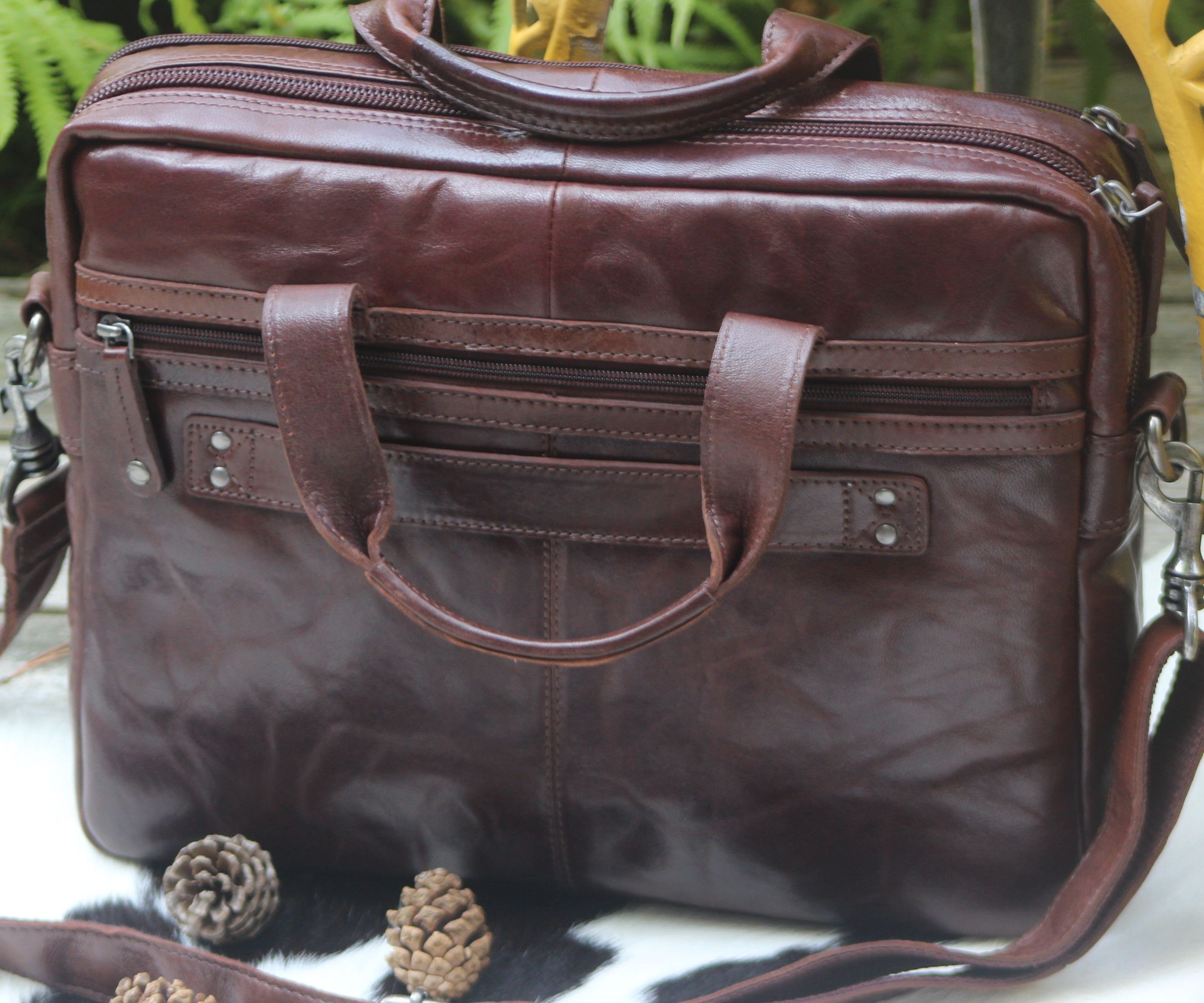 Brown Double Briefcase- $199.00