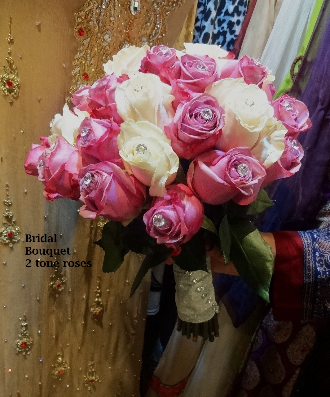 $120  Bridal Bouquet 2 tone roses 