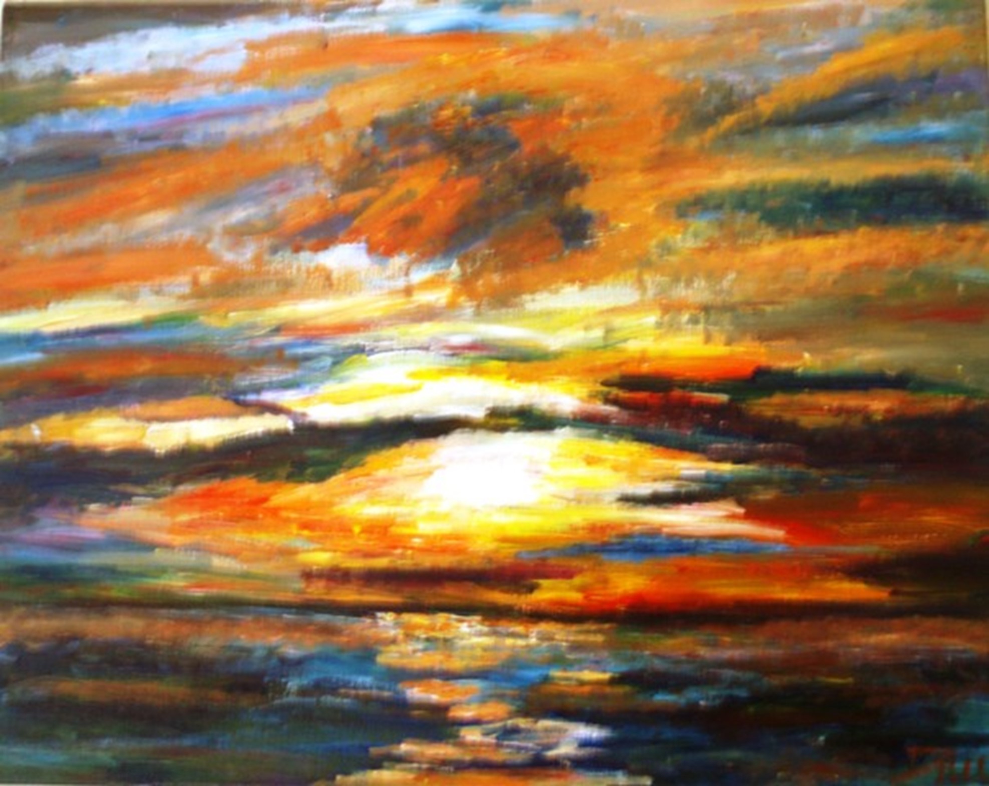 Cape Cod Sunset Op.1, 24" X 36" , 2007, Acrylic on Canvas