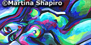 Dark Blue Nude painting abstract nudes fine art artist Martina Shapiro