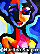 Girl In Blue original abstract painting female figure 
