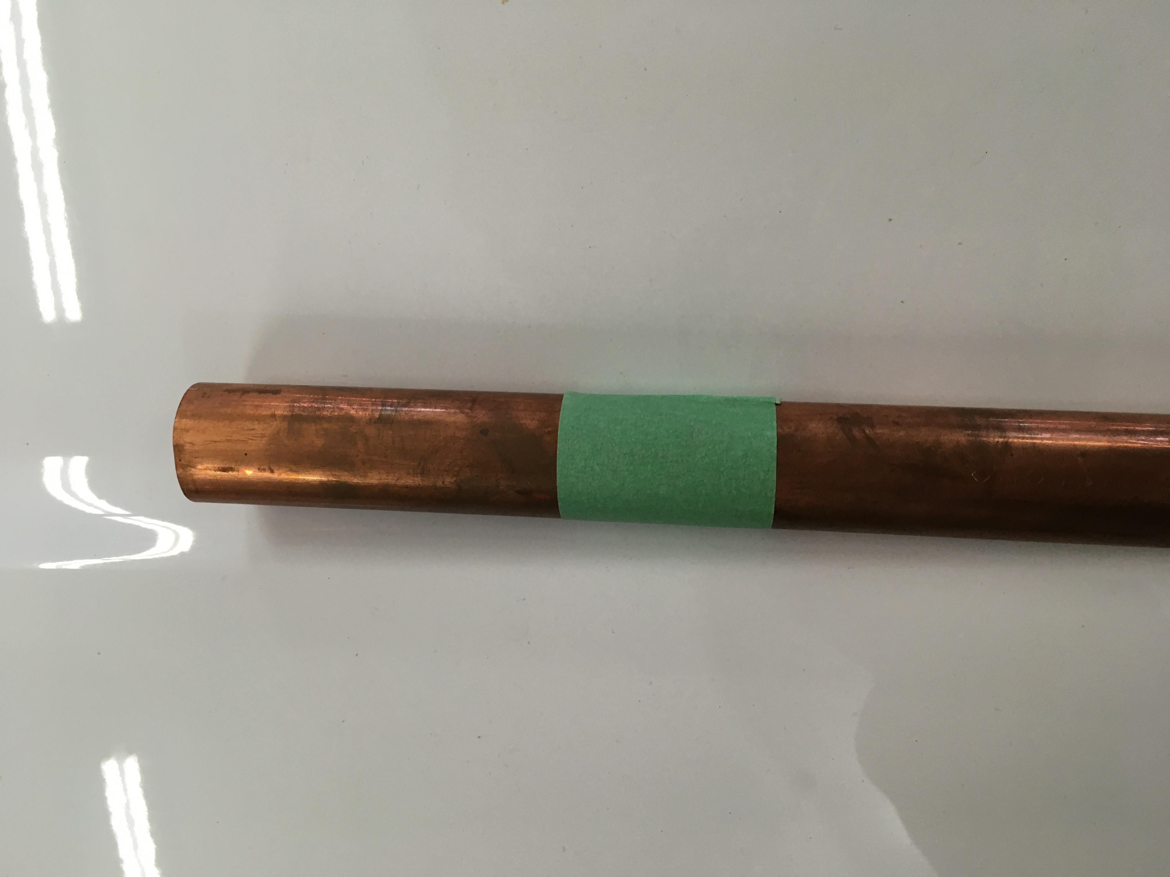 Copper pipe before