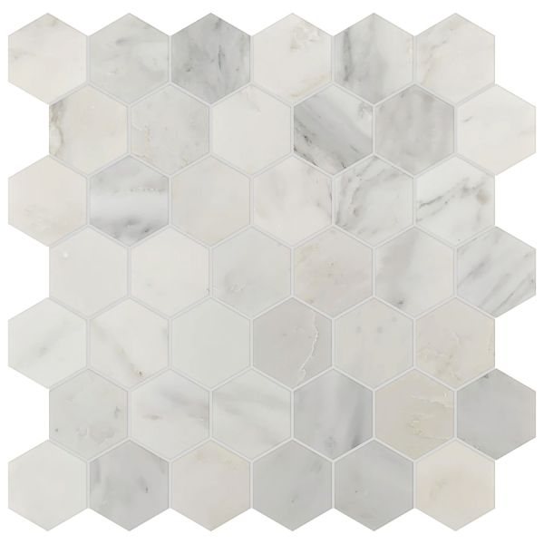 Bianco Macchiato Hexagon 2"