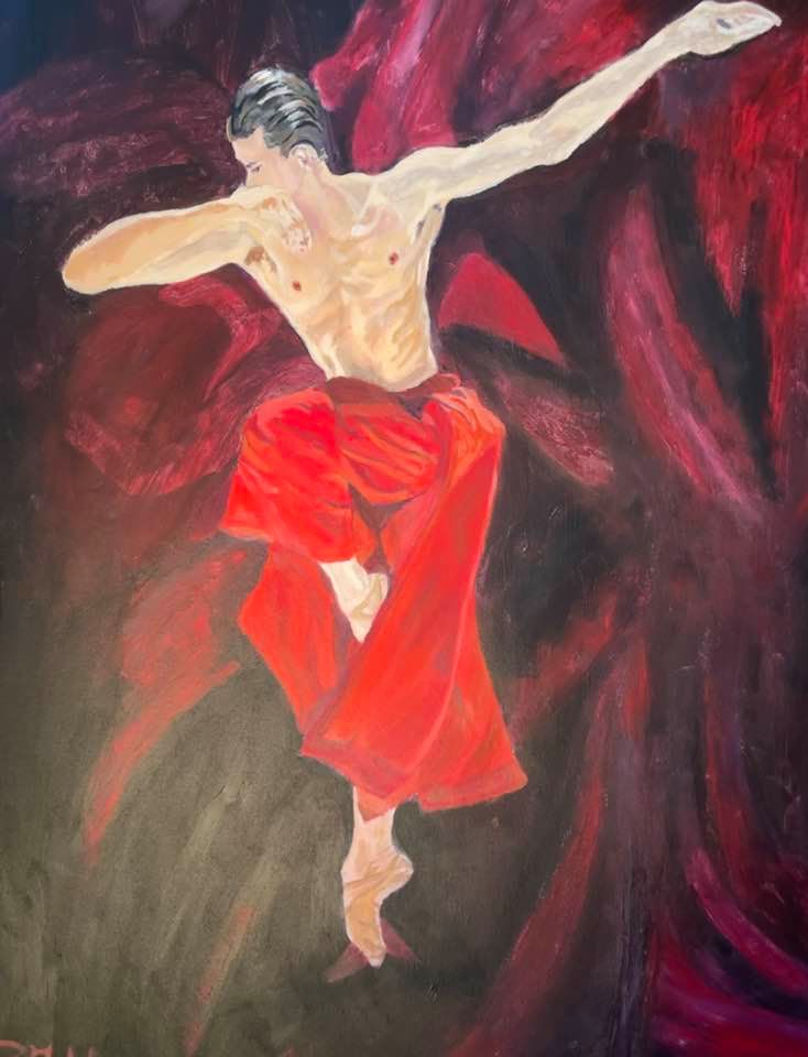 Obsidian Tear, 40”X30” Acrylic on Canvas, 2021