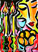 Shabbat Abstraction original Jewish painting by artist Martina Shapiro