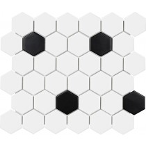 Black and White 2" Hexagon