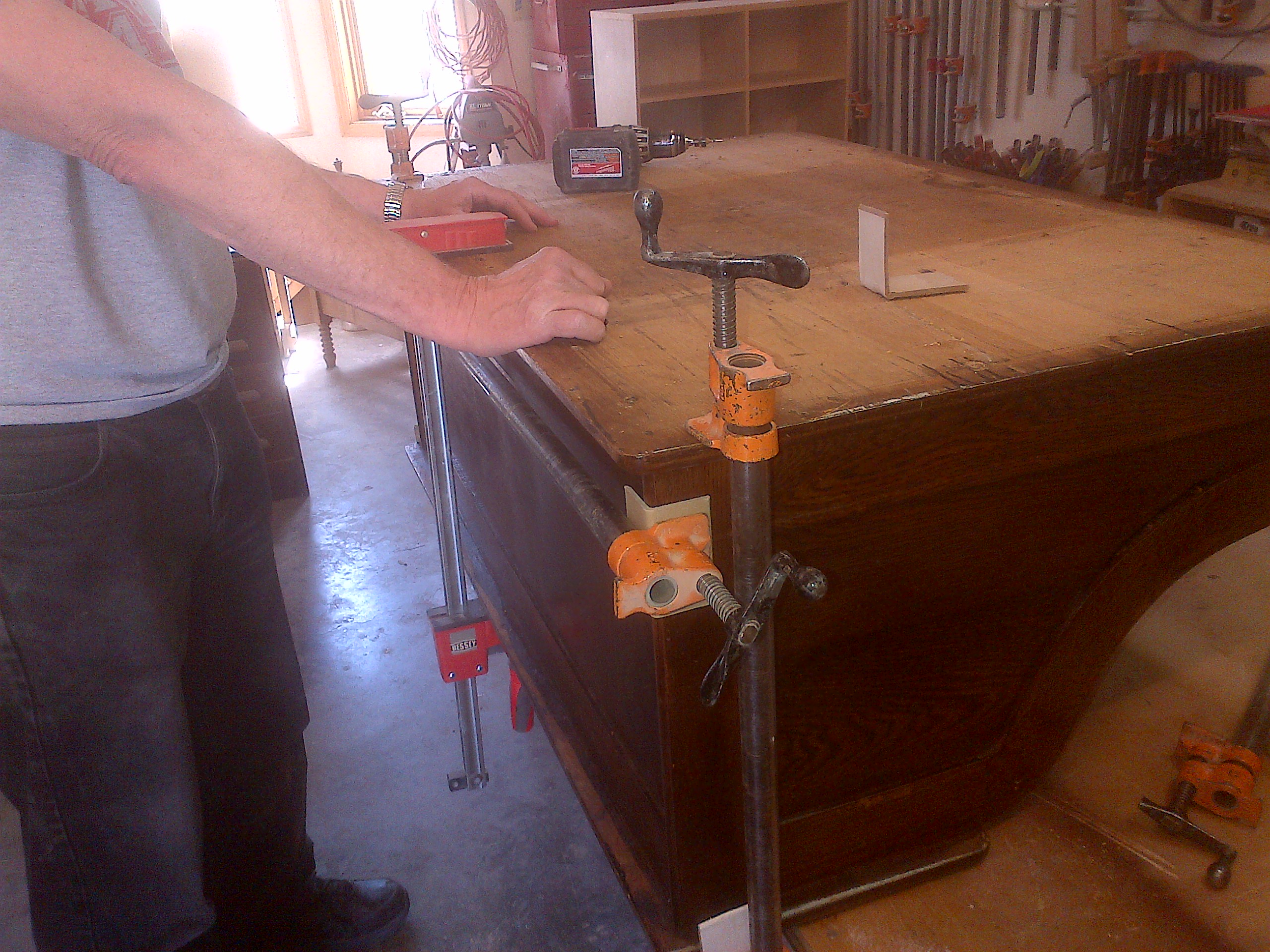 Secure writing surface to roll-top