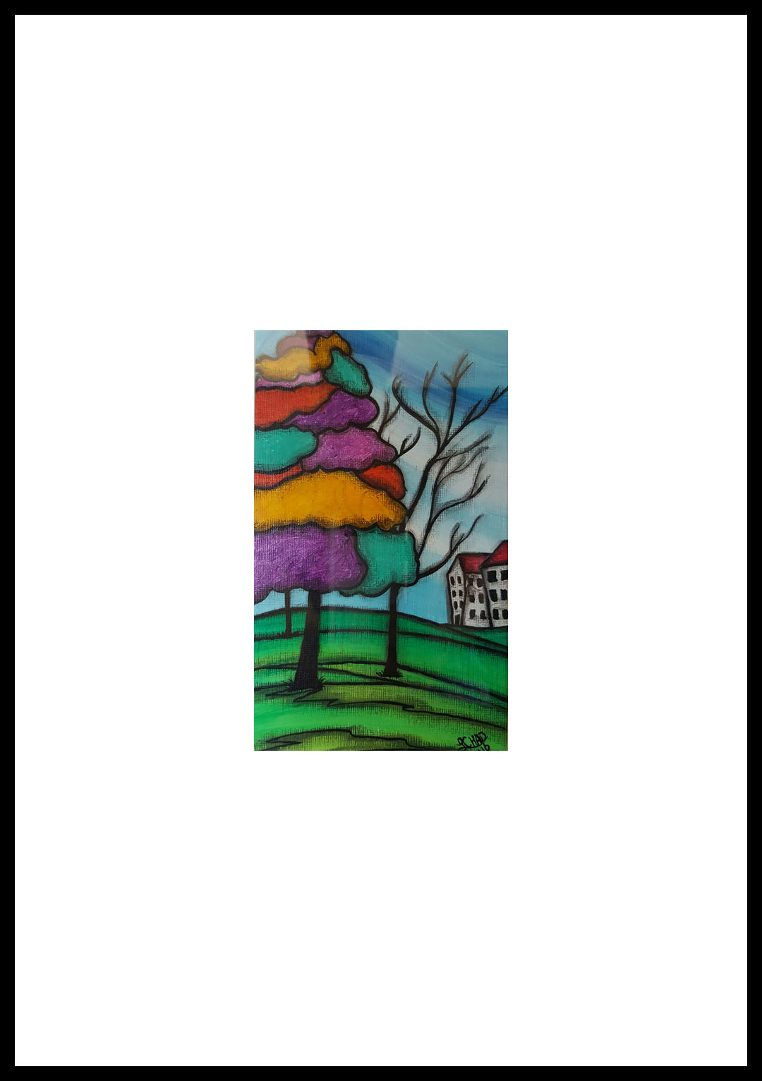 "Ice Cream Tree" [2016]
5" x 8" (Image). 12" x 15" (framed)
Mixed media
SOLD