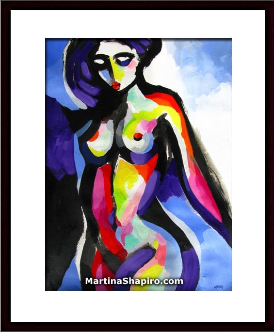 dreamy nude expression painting in a frame