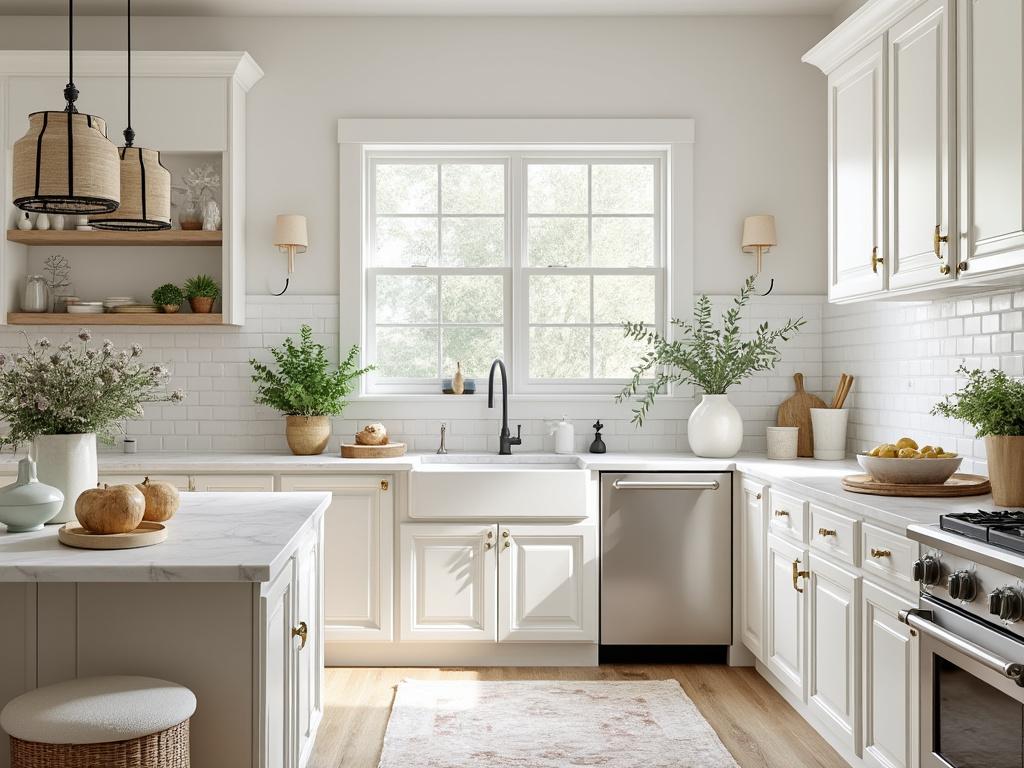 Cuisine classique avec portes Style Shaker et îlot central