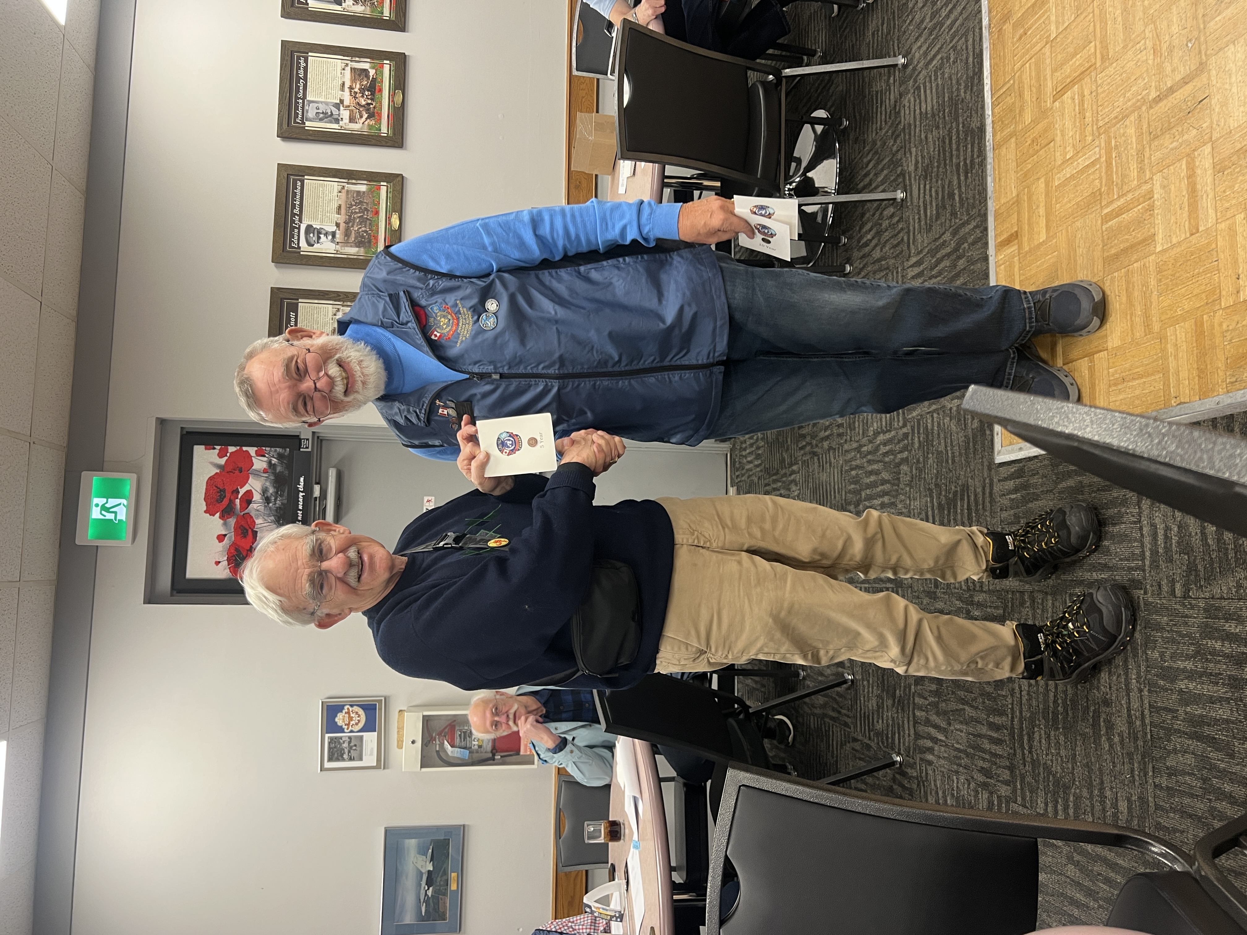 Presentation of years of service pins – Congratulations to Roy Goodall – 5 years