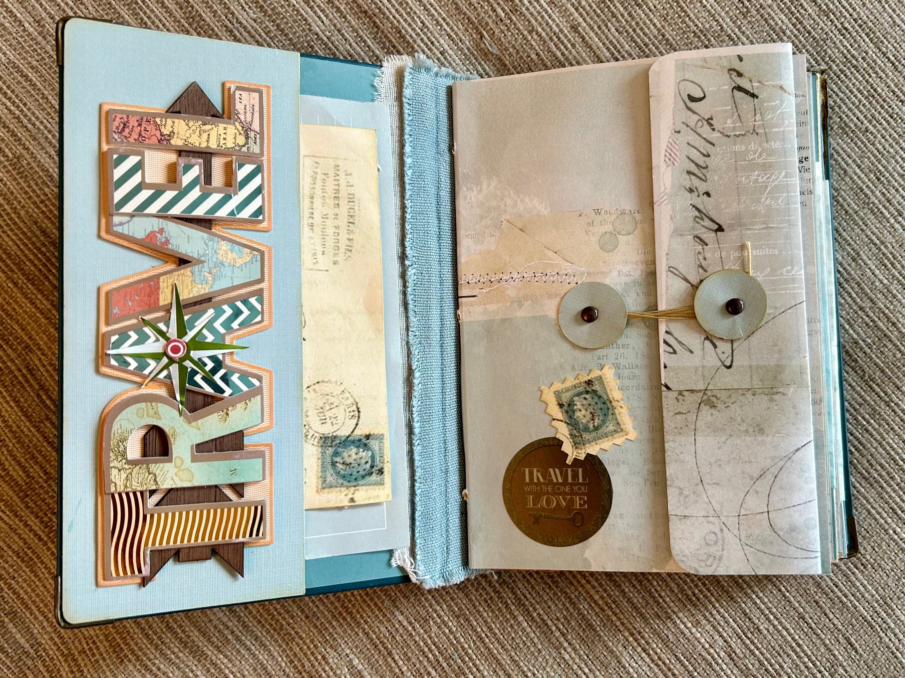 A hardcover travel inspired 'Journey Journal', perfect for documenting all your adventures!