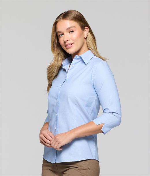 Oxford Weave 3/4 Sleeve Shirt