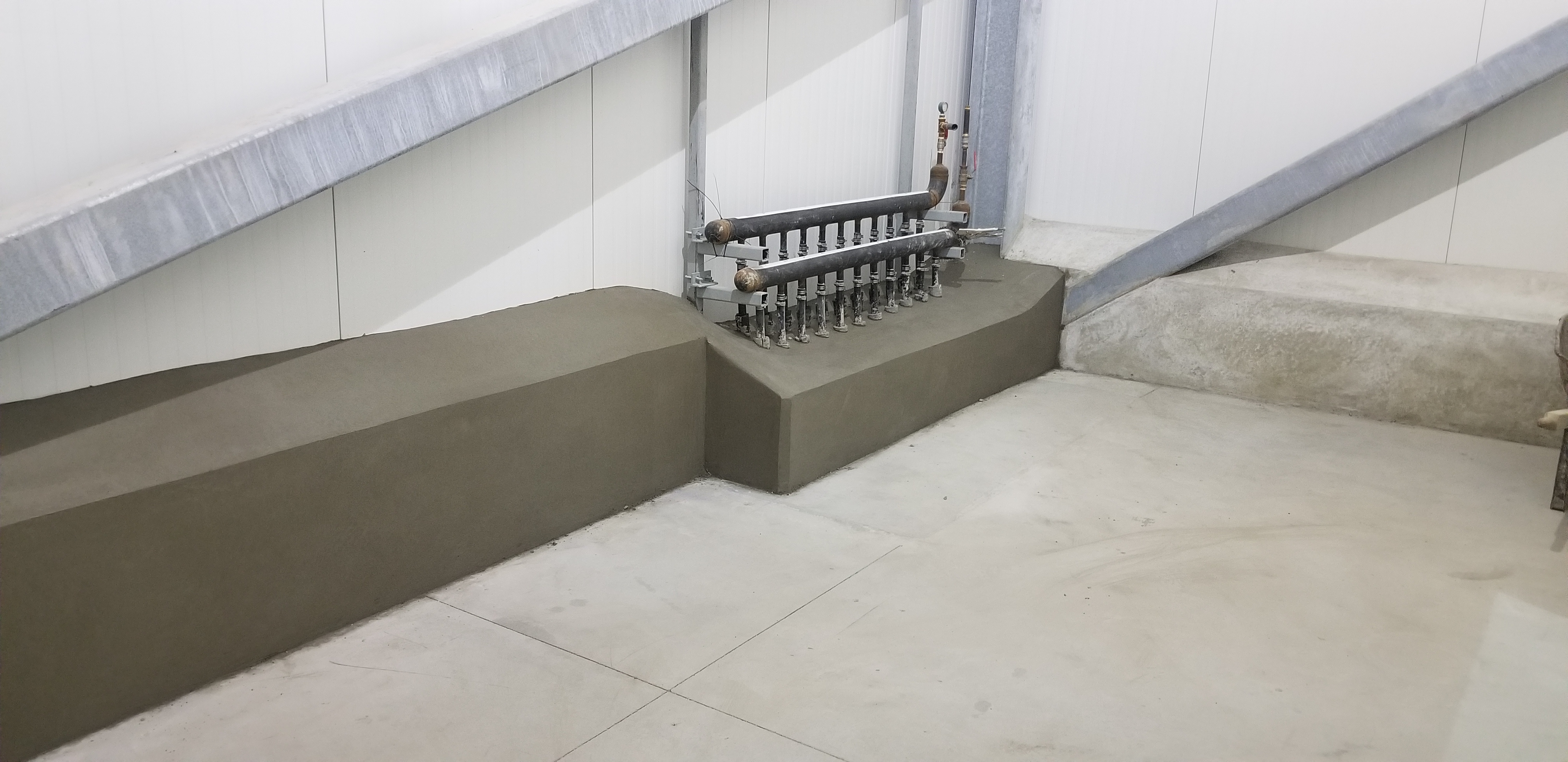 Concrete curb walls at Conestoga Meats, Breslau