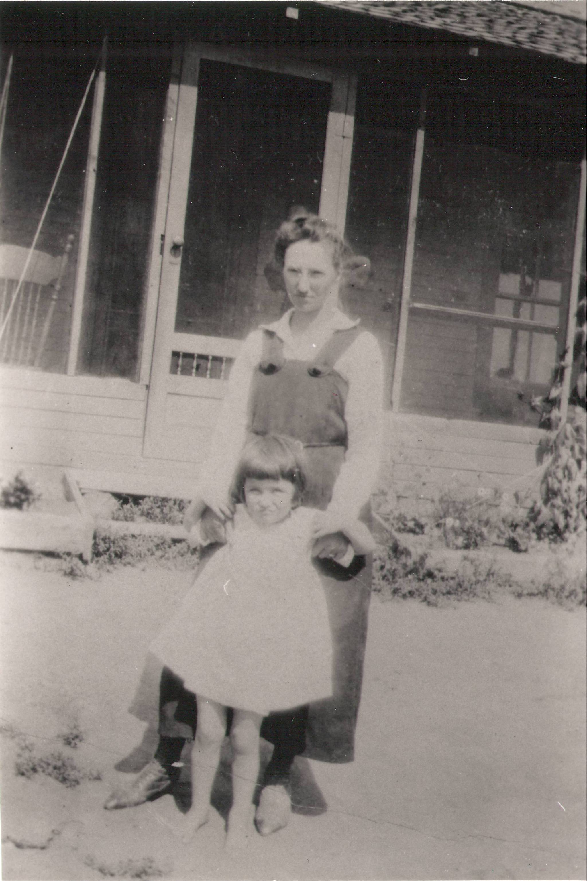 The description we have for this photo simply reads "woman and child". We will say that the porch in the background looks like the one at the Lawrence Ranch - but thats our best lead. We would love to know more about them if you have any information to share!
990.4.76.1 / Randle, Wanda