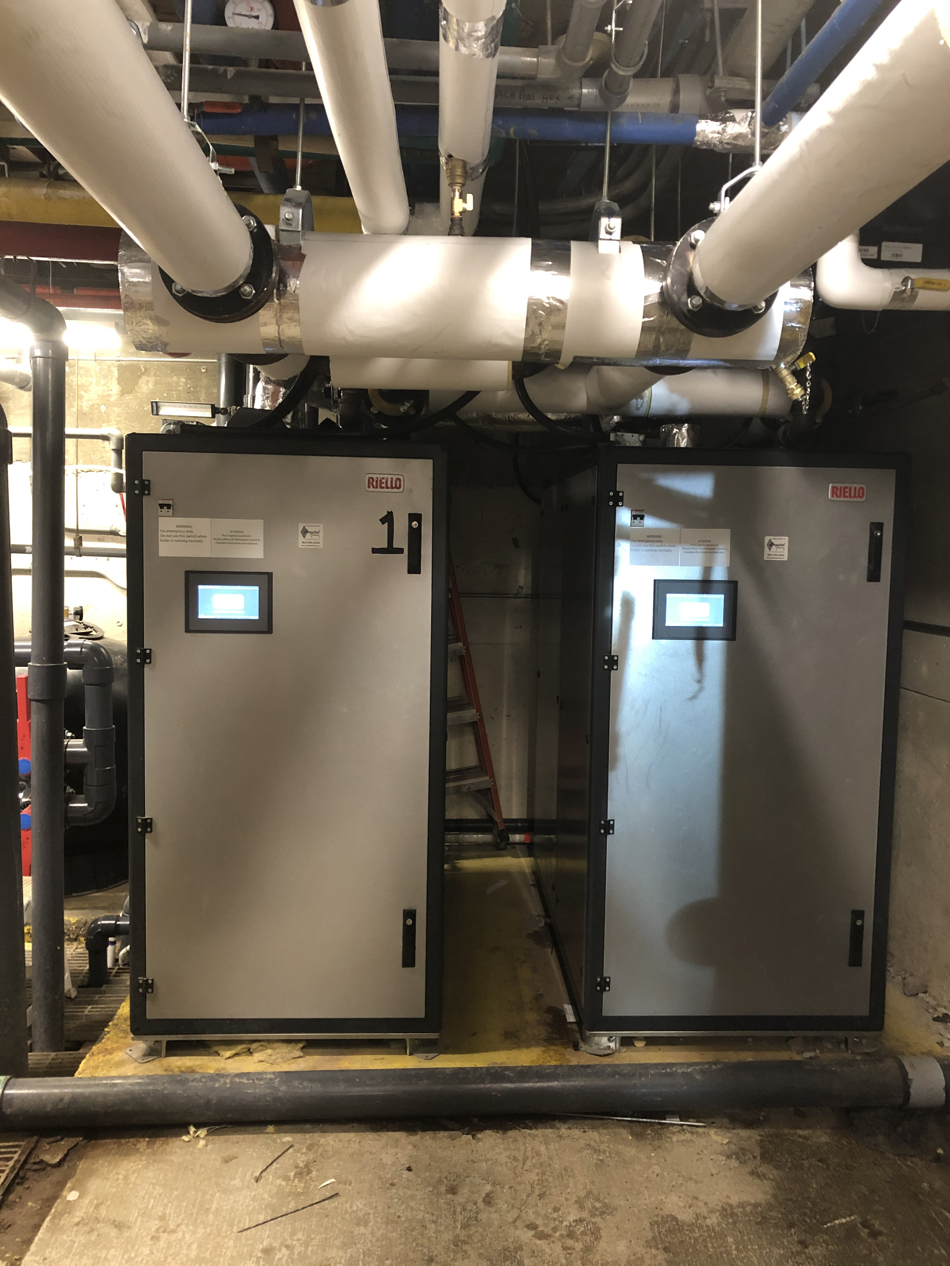 2x Riello ARRAY AR-1000 Condensing Boilers. City of Calgary- Sir Winston Churchill Pool Retrofit