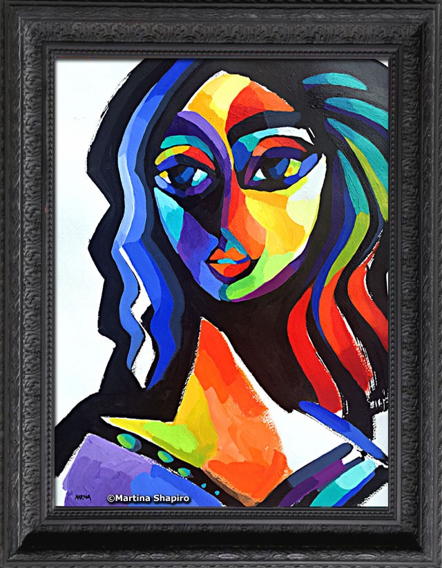 fine art original abstract painting of woman by artist martina shapiro