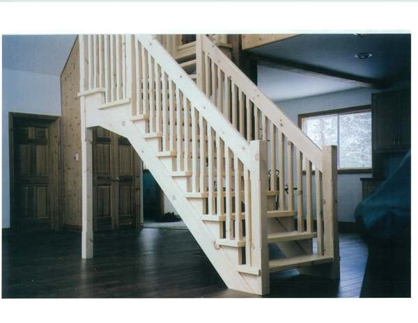 Winder pine Scandinavian style stair