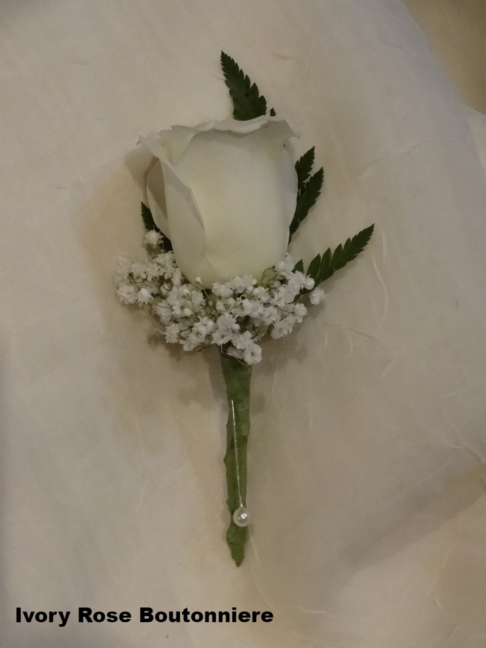 Ivory Rose Boutonniere $7.75 