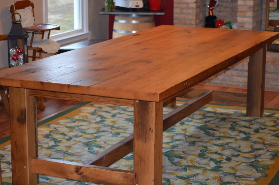 Reclaimed Wood Oak Farm House Table 