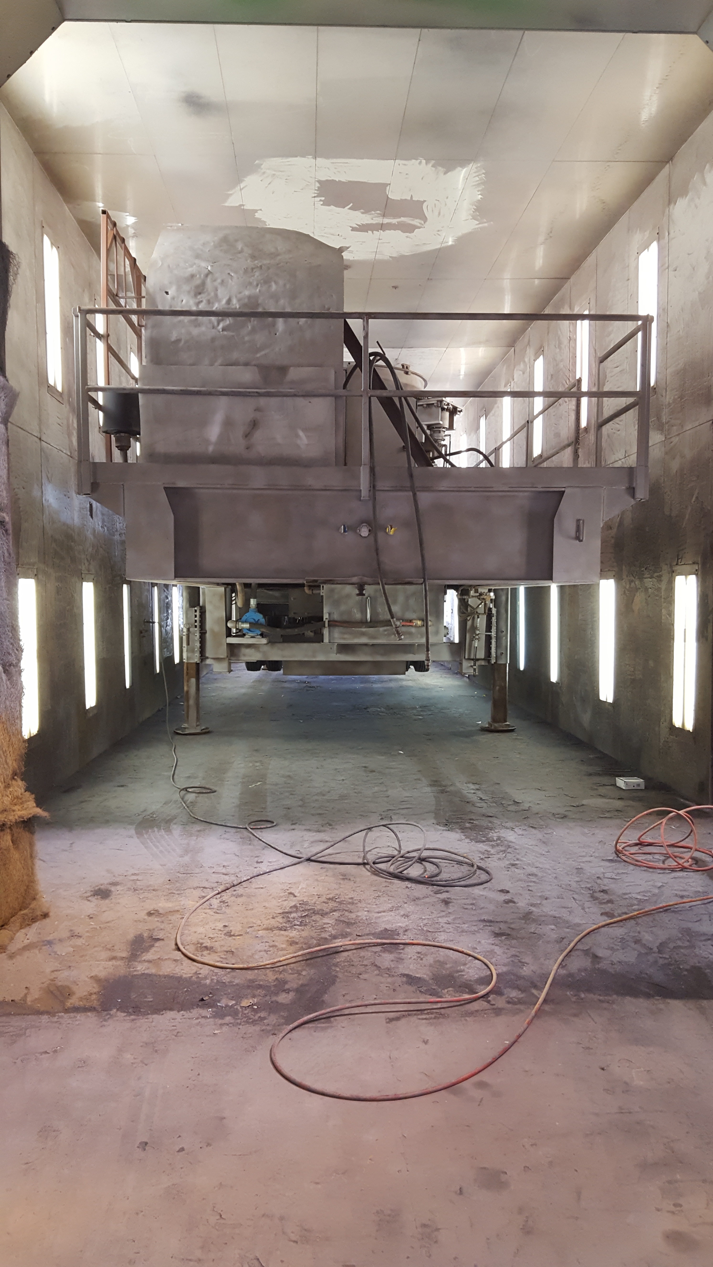 Completely sandblasted and in the spray booth for paint.