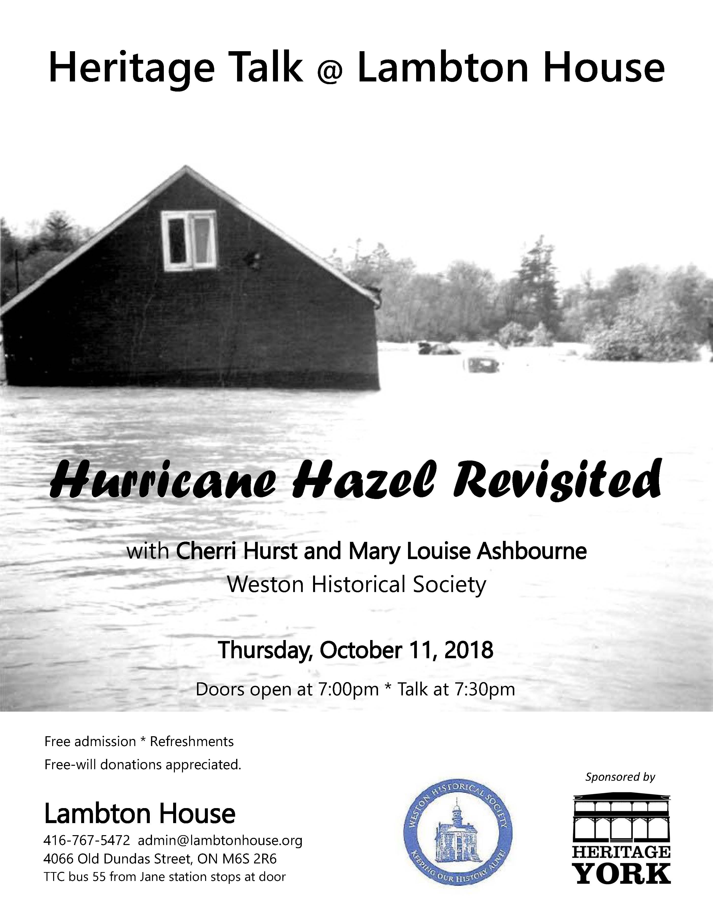 Poster for Hurricane Hazel  October 11, 2018