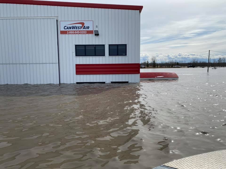 Canwest Terminal at Wop May Memorial Airport flooded in 2020 