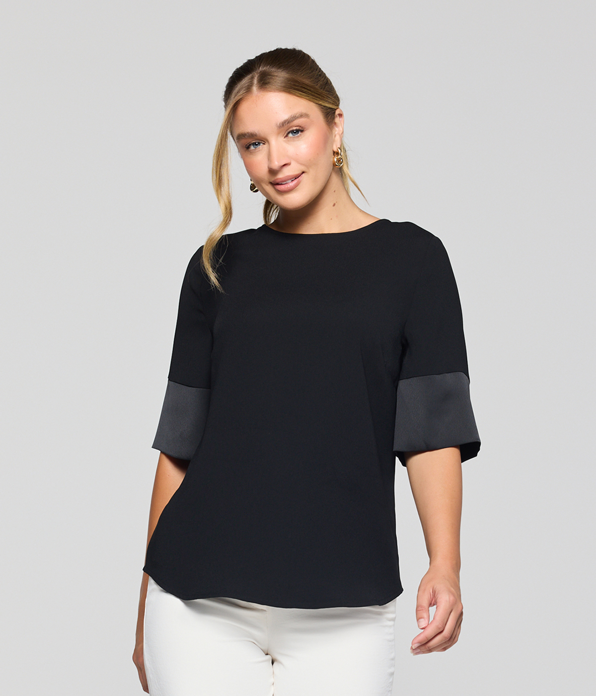 Celine Contrast Sleeve Top