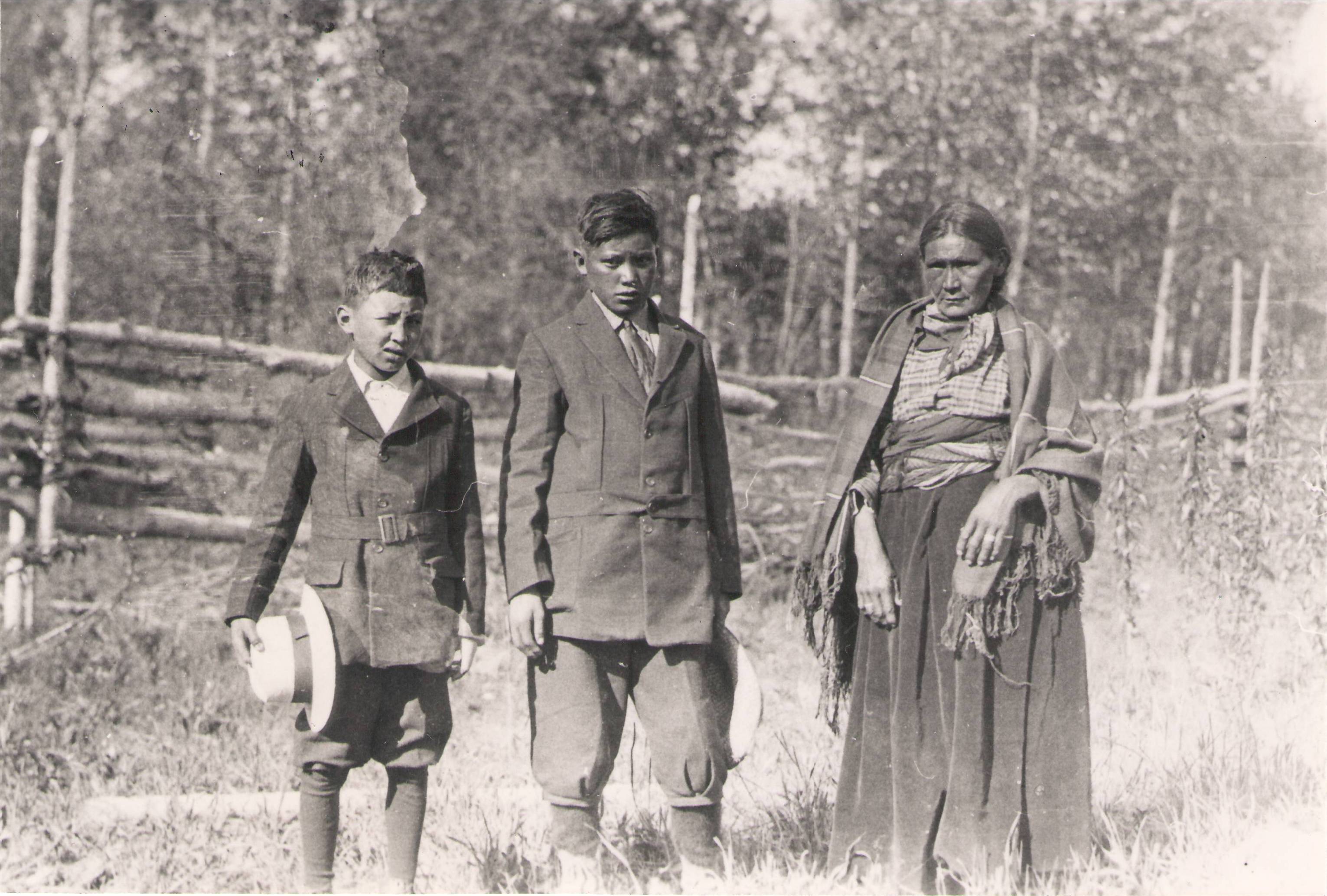 This wonderful photograph comes from the Rocky Lane School Collection. We are assuming that the relations are a mother and her two sons - but we could be wrong about that. We don't know a date for the picture - but, considering the boys are wearing Knickers (Pant style popular for men and boys in the latter half of the 19th century), this picture is likely late 1800's. As always if you know any more details - please comment below!
990.4.81.69 / Rocky Lane School