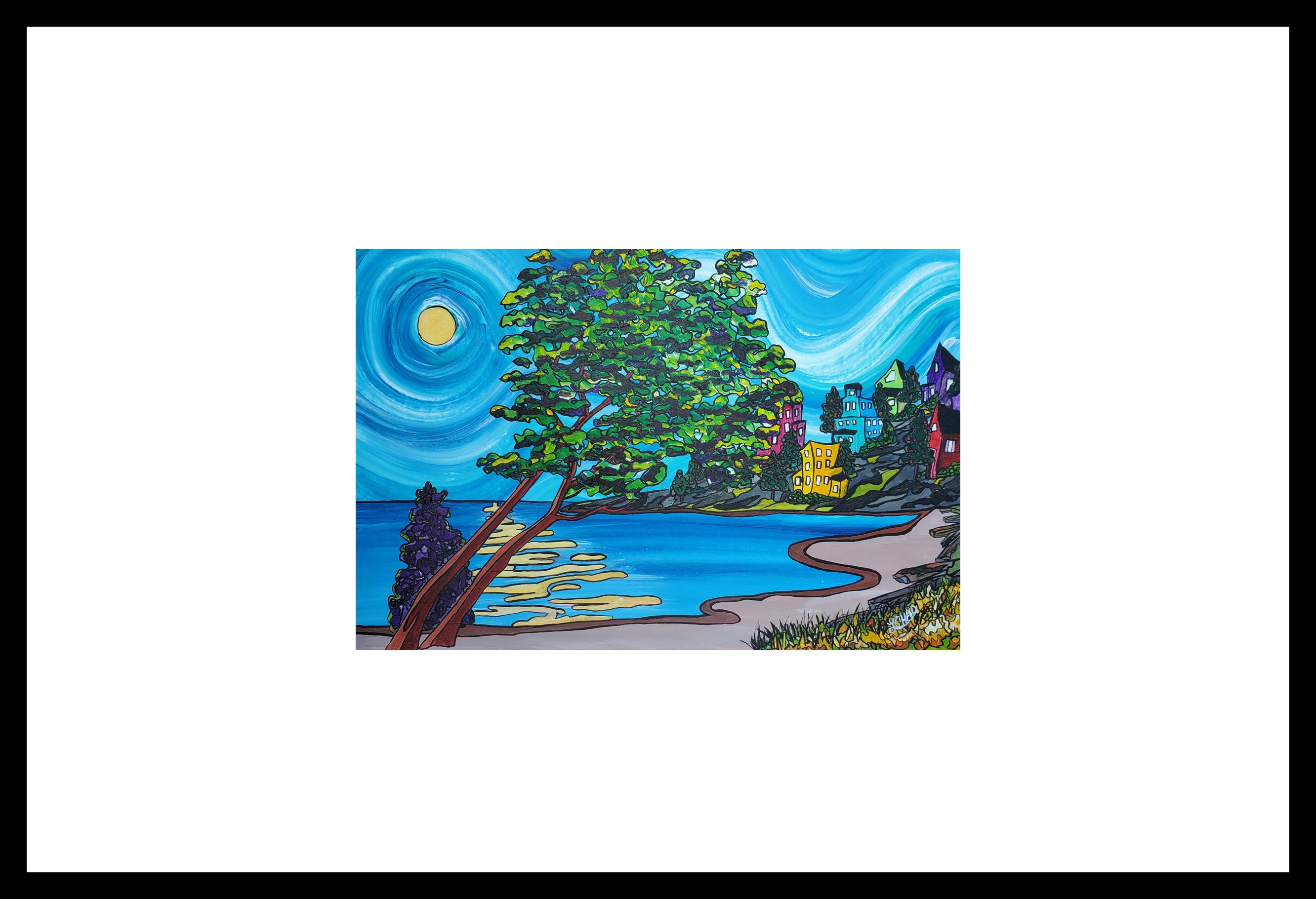 2019-12 "Arbutus on the Water"
Image: 16.75" x 11"
Framed: 24" x 18"
Acrylic on 246 lb paper
$350.00