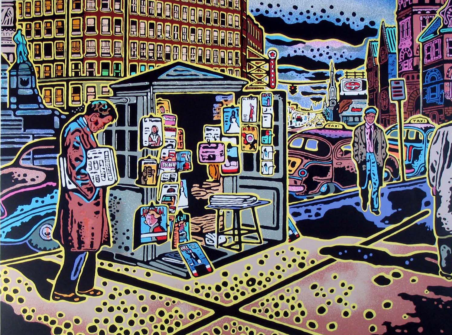 Buffalo Newsstand, serigraph