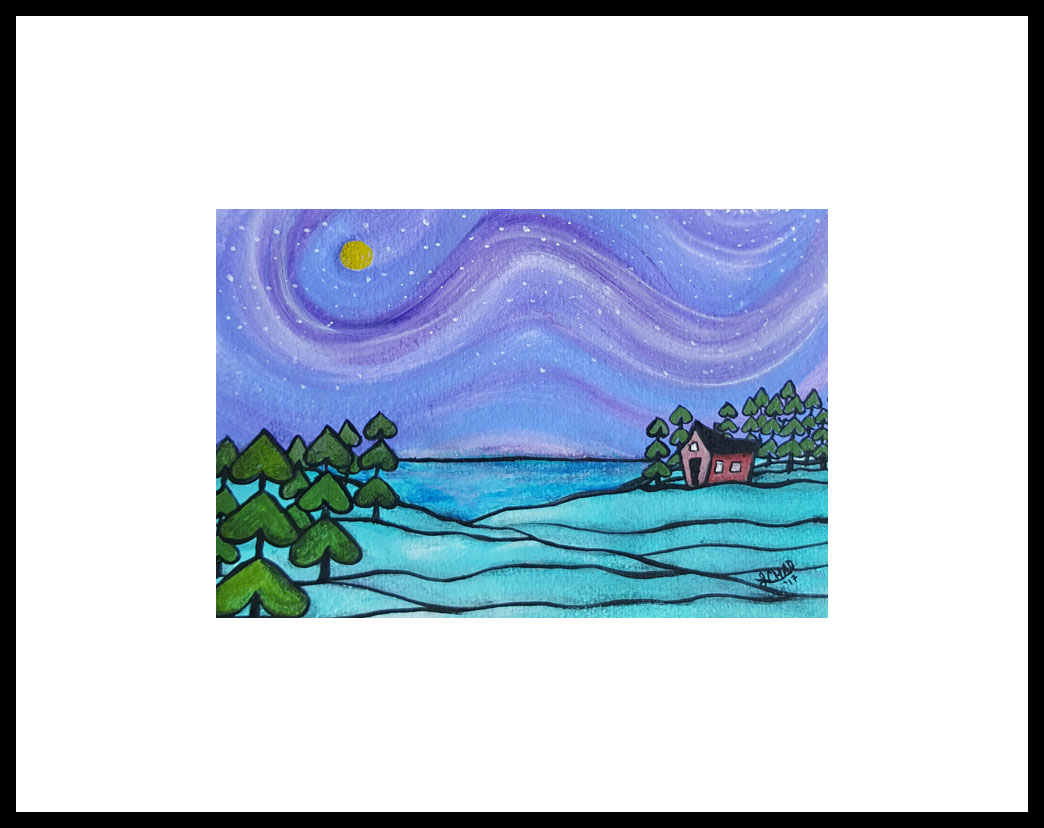 "Starry Night" [2017]
Image 8.5" x 5.5". Framed 14.5" x 11.5"
Mixed Media
SOLD