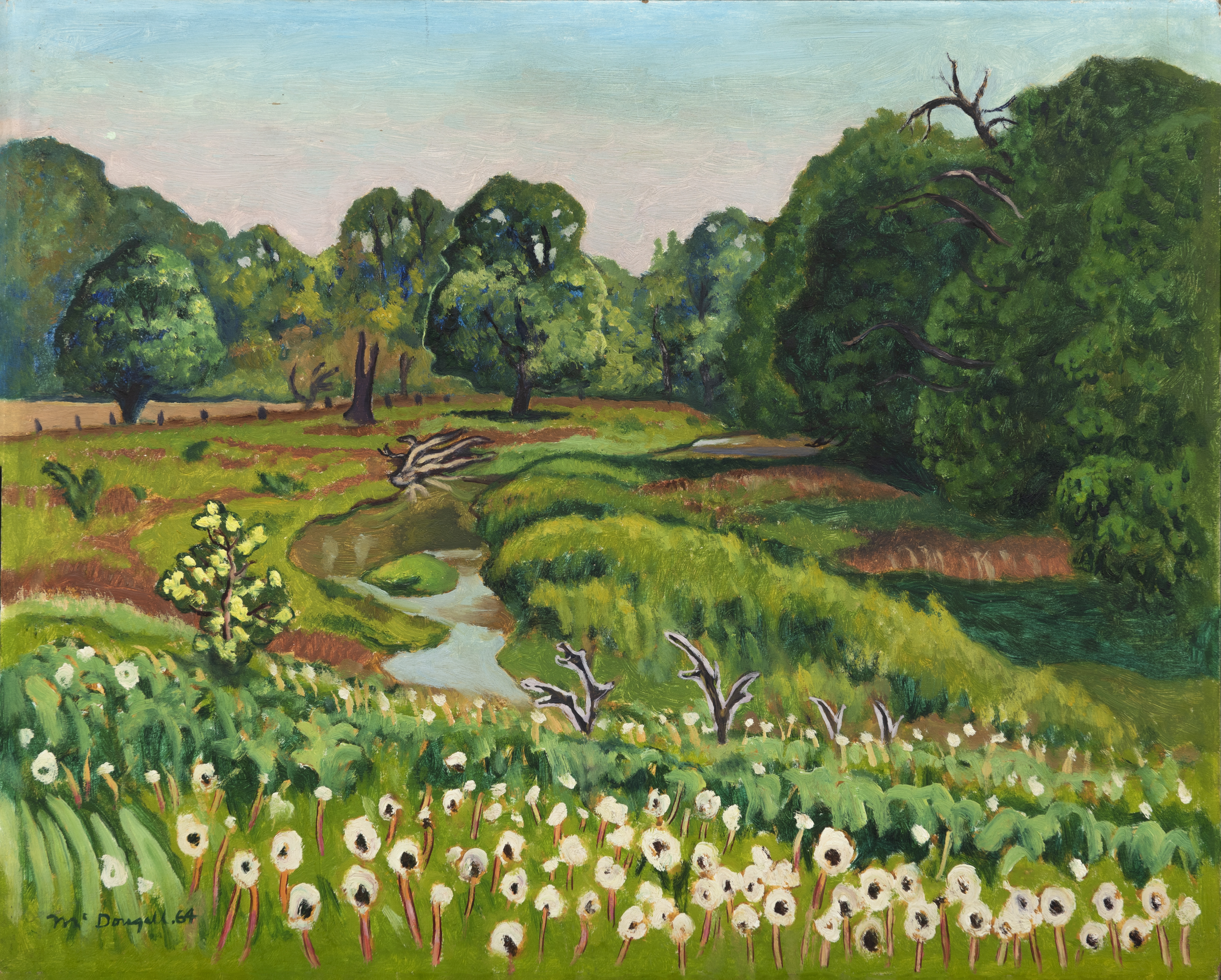 Artist: Clark McDougall, Kettle Creek Valley, North Yarmouth, 1958, Oil on panel
