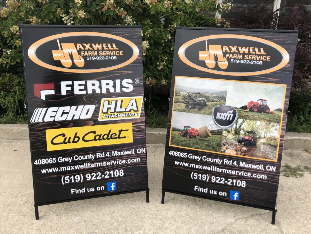 2 Printed signs in frames