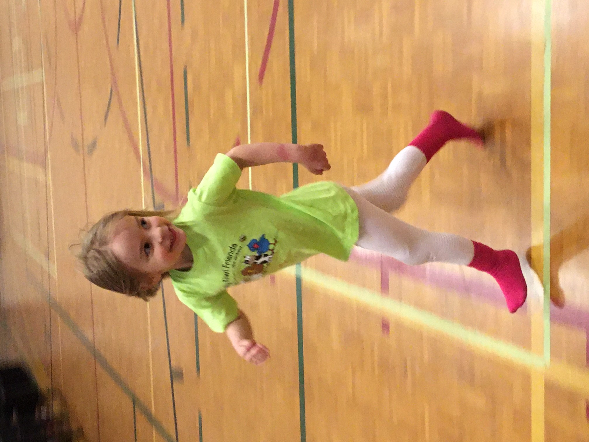 Getting some play time in the school's gym