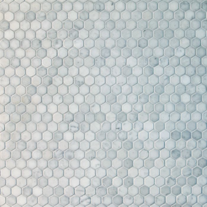 Bianco Carrara Hexagon 1" Tumbled