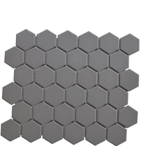Cali Dark Grey 2" hexagon unglazed