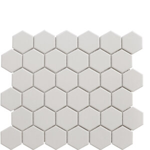 Cali White 2" hexagon unglazed