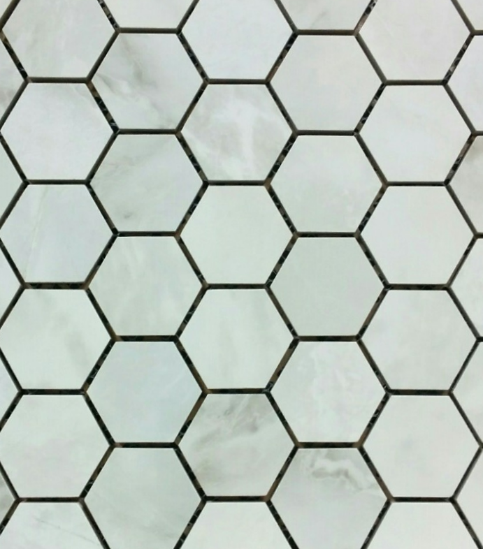 Calico Smoke 2" hexagon mosaic
