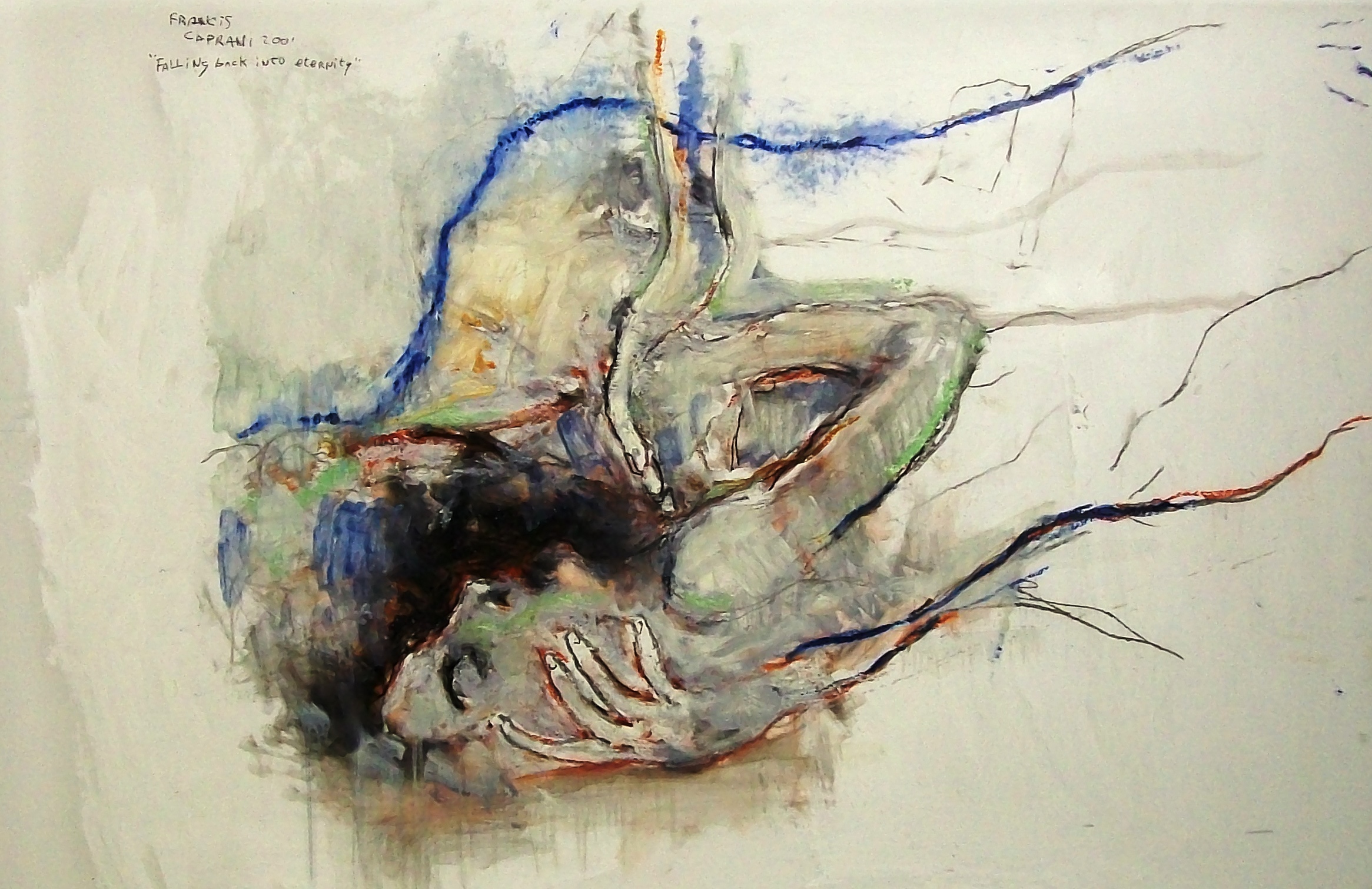 Francis Caprani, Falling Back into Eternity, Acrylic on mylar, 2001, 80x123cm