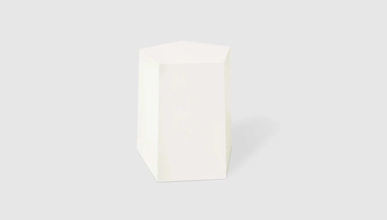 Facet End Table - white pearl