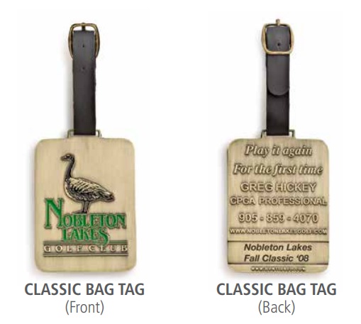 GOLF BAG TAG – CLASSIC - FRONT AND BACK