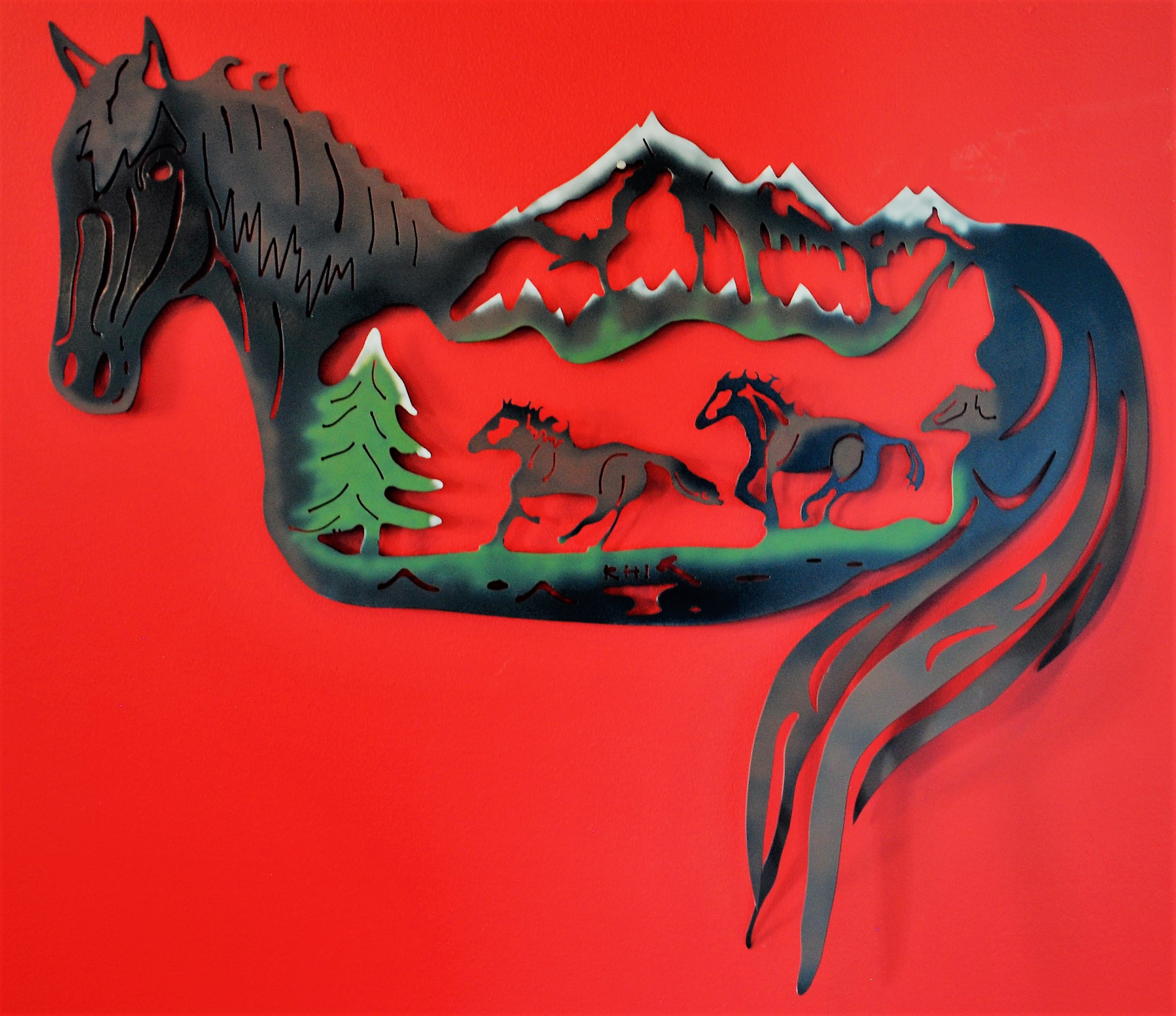 Metal Art, Horse Scene, Campbell river BC, Vancouver island BC, Vancouver BC, Victoria BC, British Columbia,Alberta