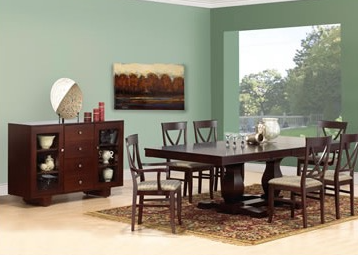 44106 Madrid Top shown with A0402 Spanish Double Pedestal and 610 Tuscany side and arm chairs
