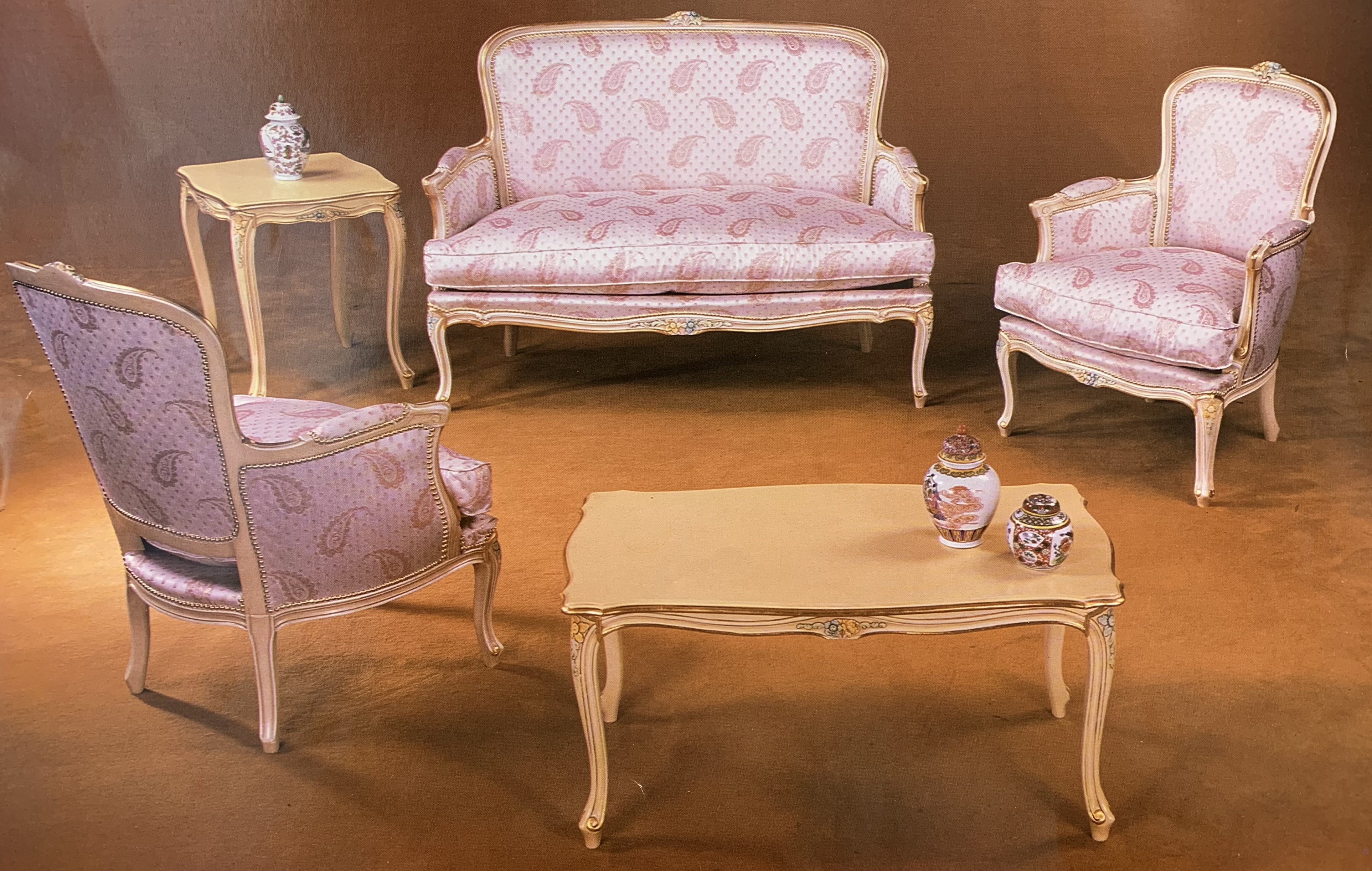Louis XV Settee and Arm Chair