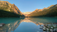 Lake Louise during a gorgeous early morning sunrise