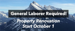 General laborer required to assist with property renovation for the month of October. 