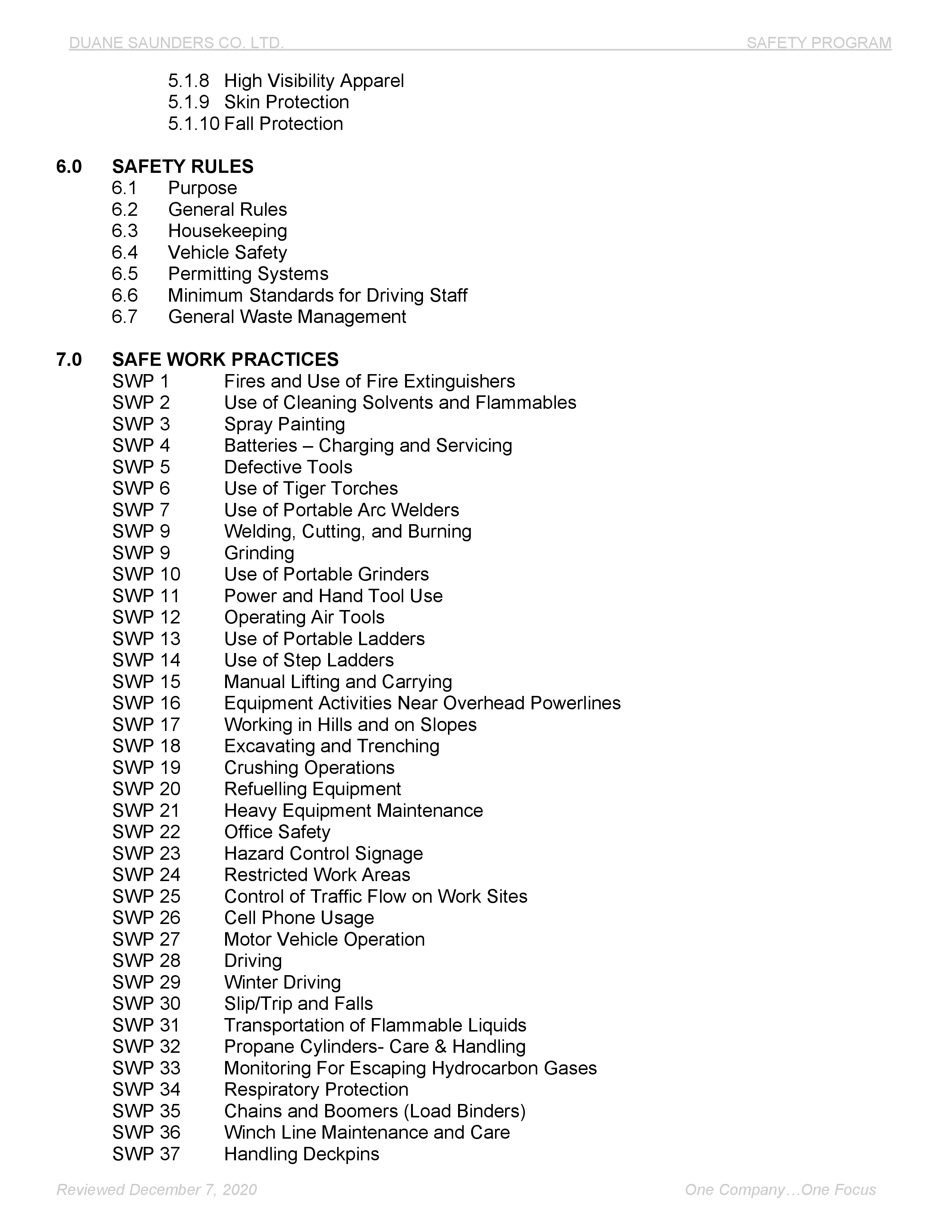 Page 3 - Saunders safety policy