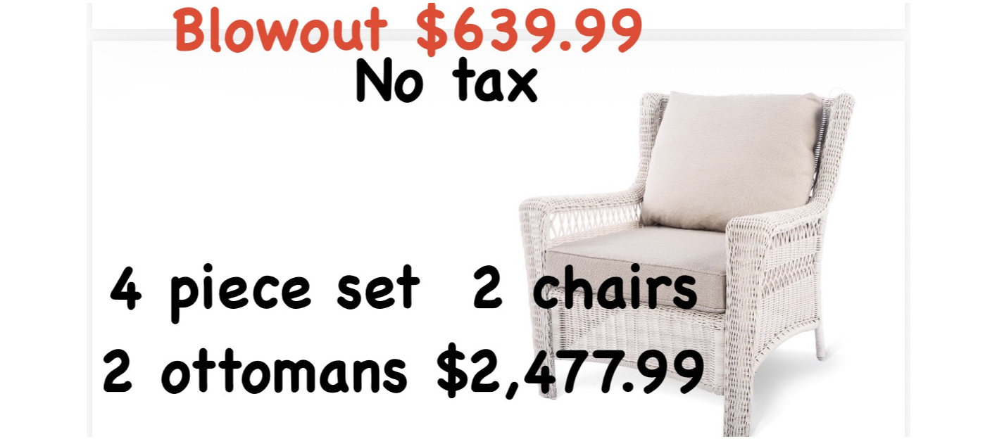 197 Park Meadow 
Regular $2477.99
Blowout $639.99 no tax