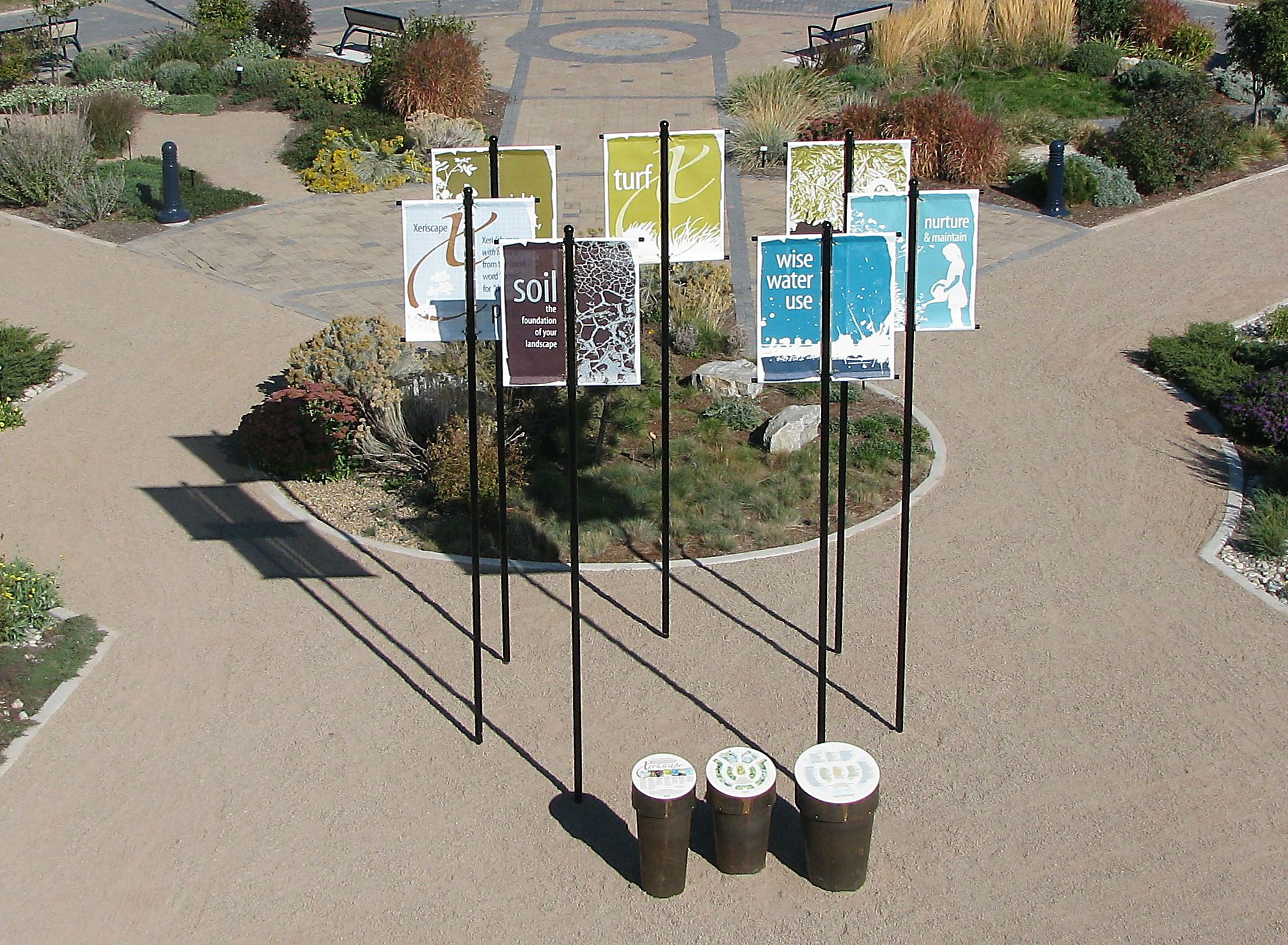 City of Penticton Xeriscape Demonstration Garden, principles banners and plant pot guides